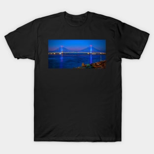 Indian River Bridge Twilight Panorama Expressionism T-Shirt